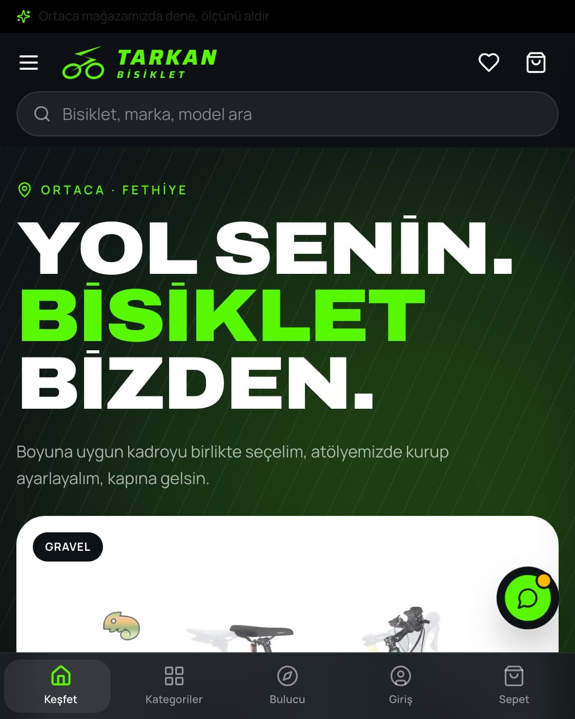 Tarkan Bisiklet — Bicycle E-Commerce proje görseli