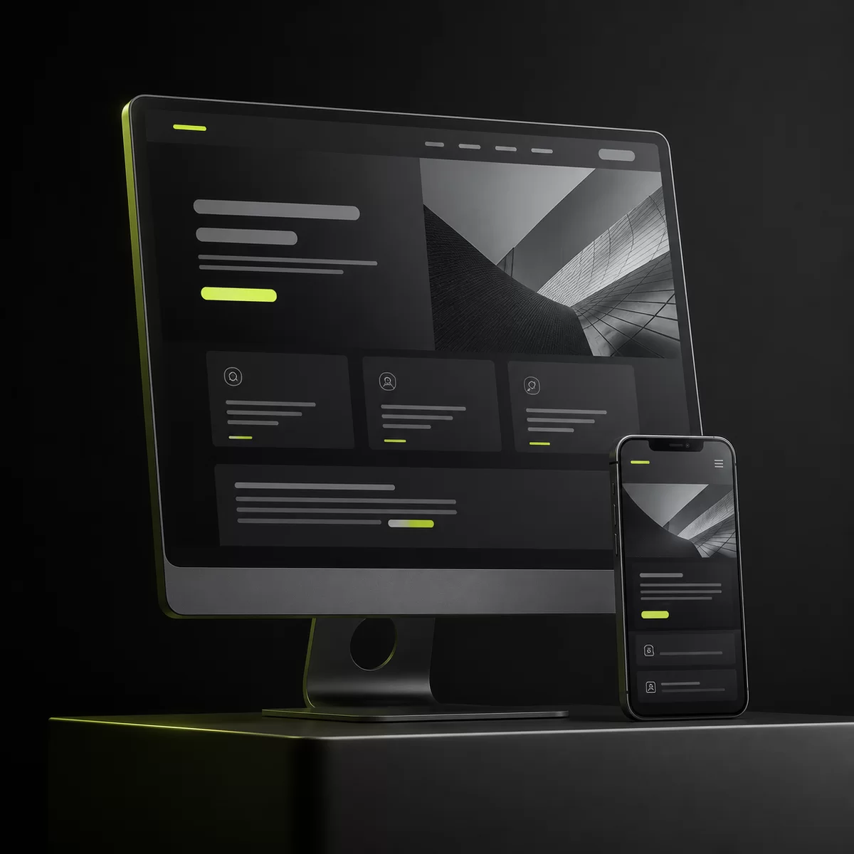 Kurumsal responsive web tasarım masaüstü ve mobil arayüz sistemi
